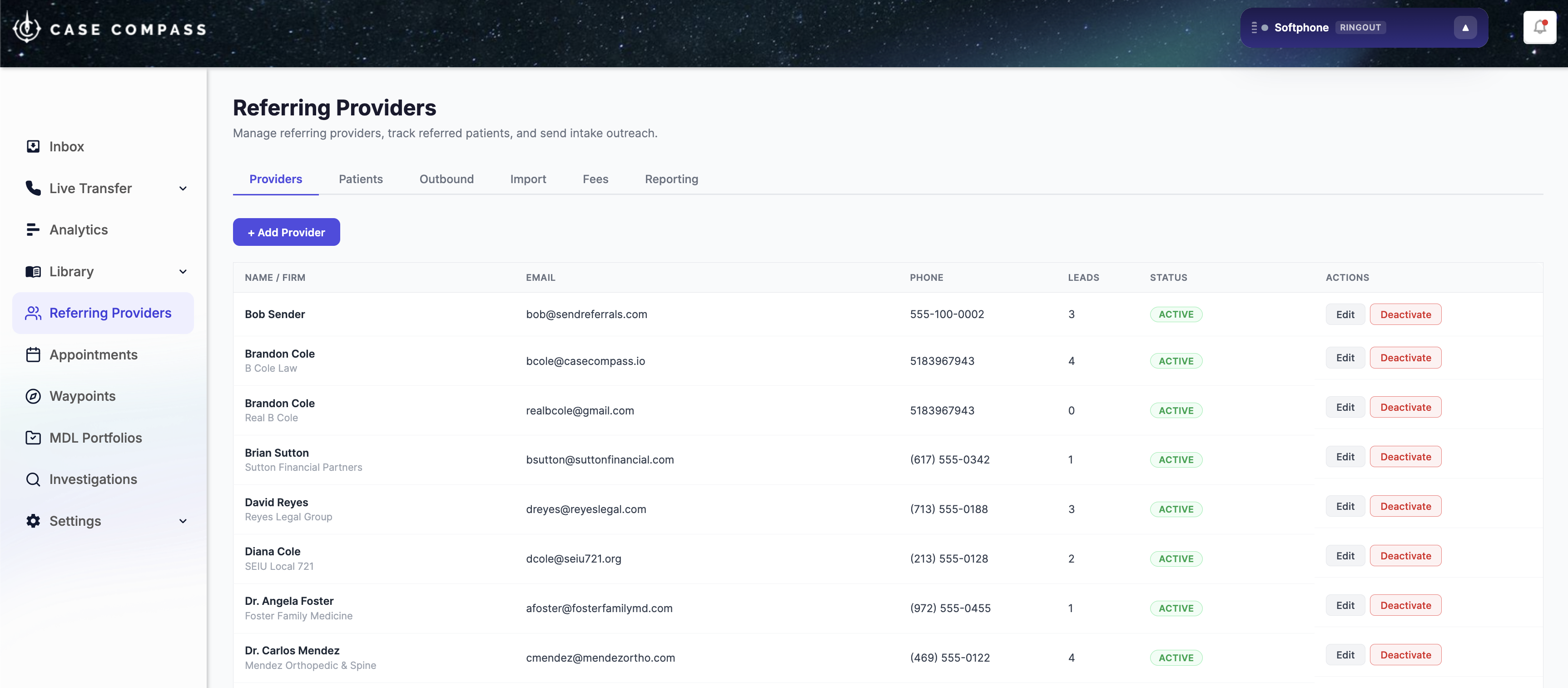 Torvana — Referring Providers dashboard